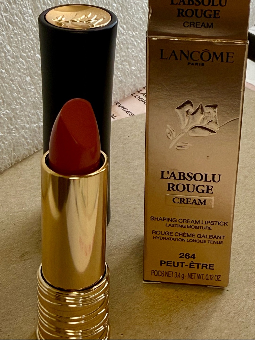Lancome L'Absolu Rouge Cream Lipstick 264 Peut-Être – Warm Brick Red